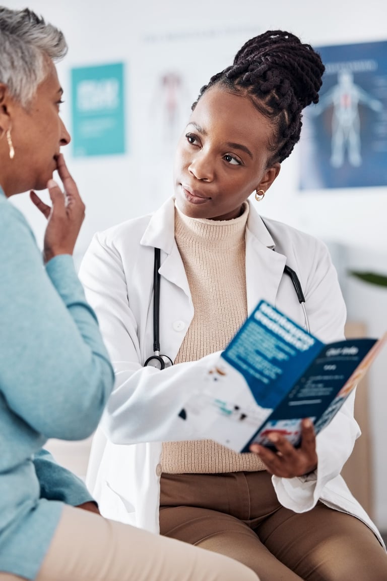 Family caregiver helping parent with Medicare